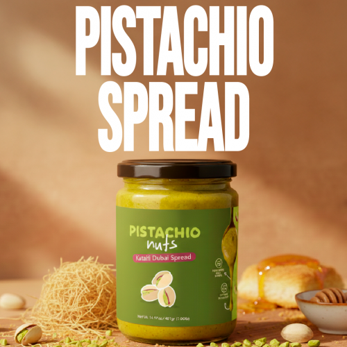 PISTACHIO NUTS KATAIFI DUBAI SPREAD  (crema de pistaccio) 9oz (256 gr)