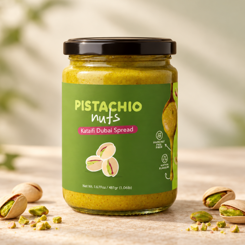 PISTACHIO NUTS KATAIFI DUBAI SPREAD  (crema de pistaccio) 9oz (256 gr)